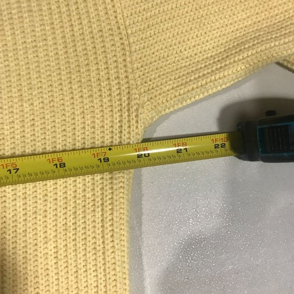 Vintage Women's Medium Large Yellow V Neck Sweater Dress - Picture 10 of 13